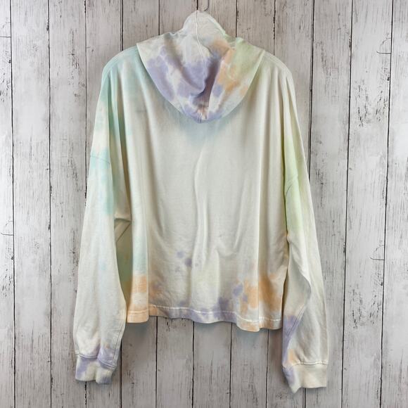 Champion Multicolor Oversized Tie-Dye Cotton Cropped Hoodie Sweatshirt Size XL - Picture 10 of 11